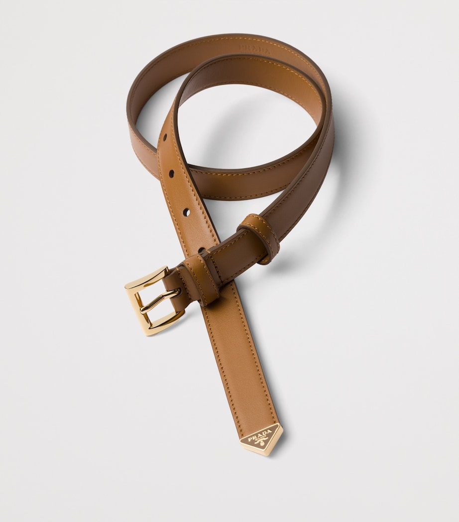 Prada Leather Triangle Belt Brown Image 2