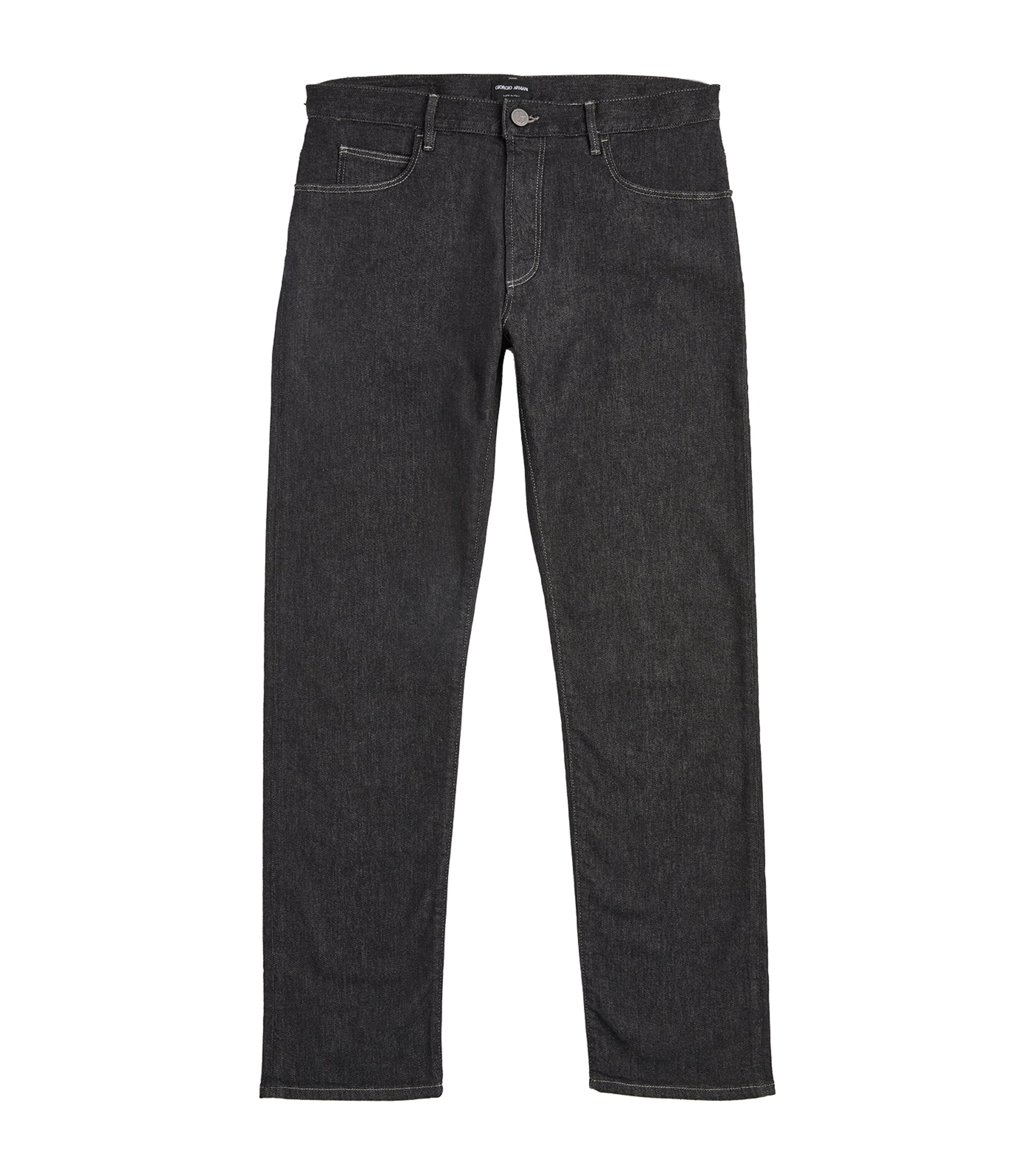 Giorgio Armani Straight Mid-rise Jeans In Black