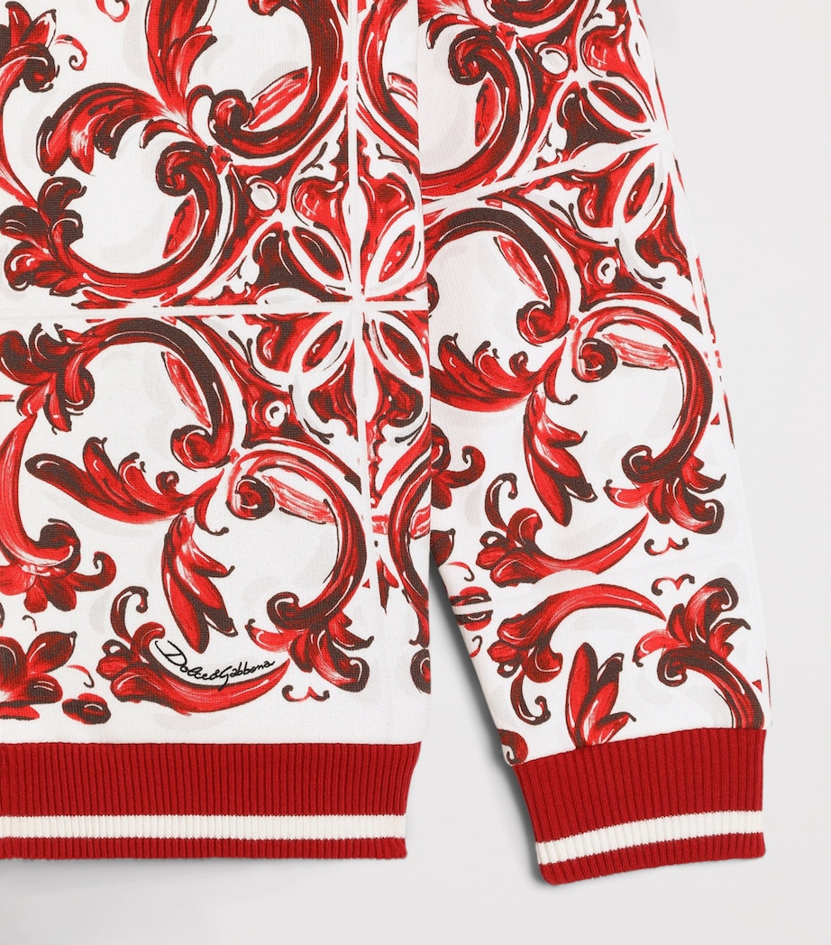 Dolce&Gabbana Kids Majolica Print Hoodie (8-14 Years) Maiolica Ru Image 4