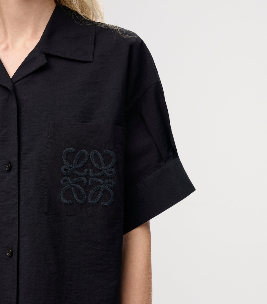 LOEWE Womens x Paula's Ibiza Anagram Short-Sleeve Shirt Black Image 5