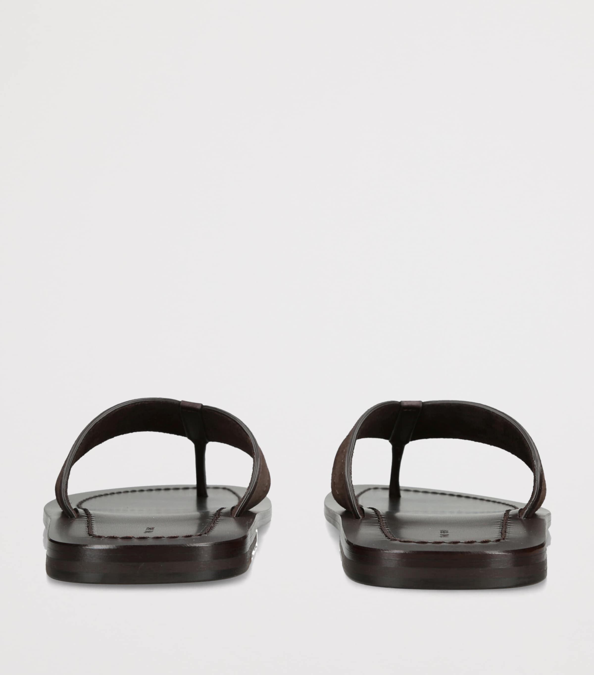 The Row Dan Leather Flip Flops Dark Brown Image 2