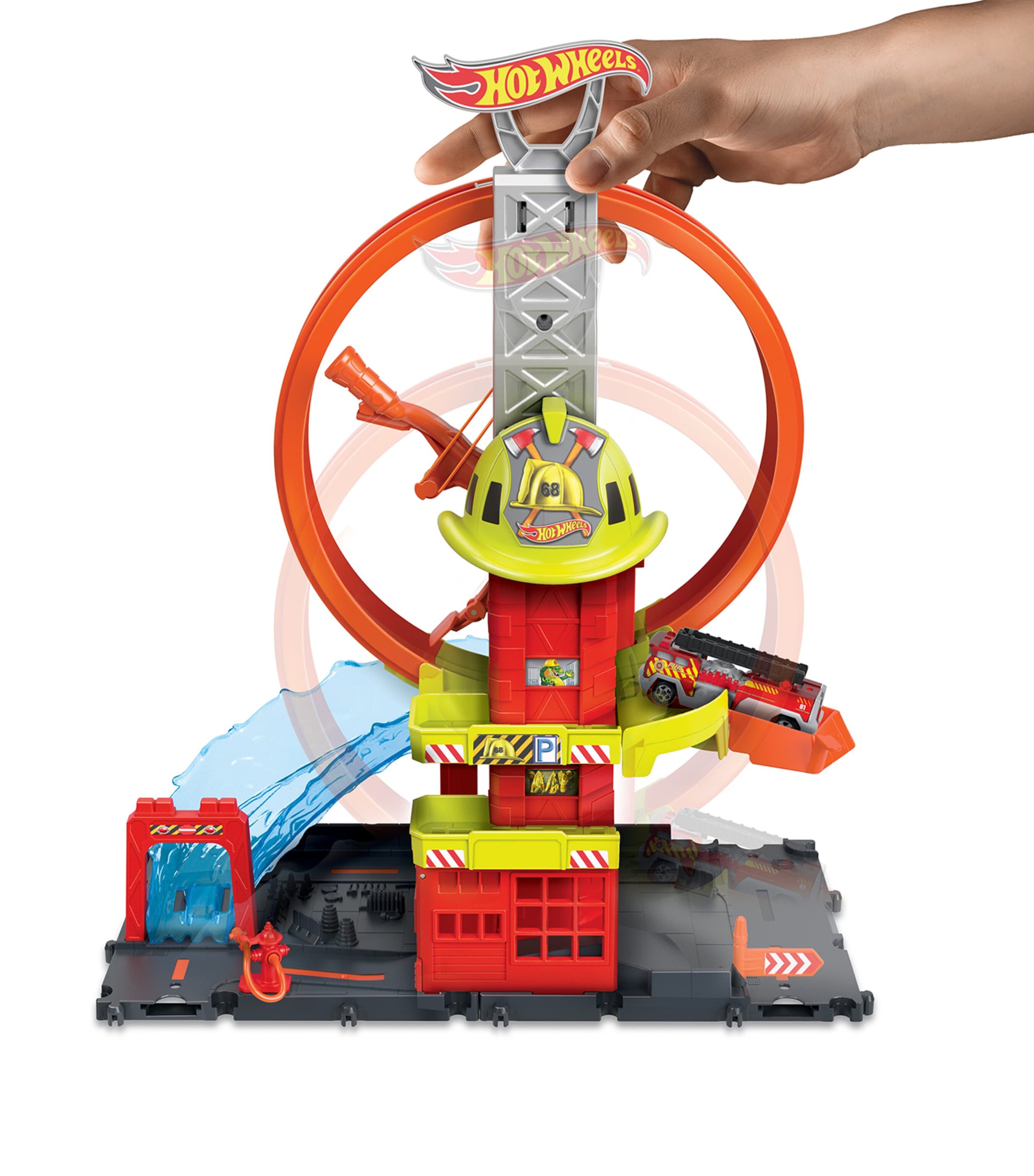 Hot Wheels Kids' City Super Loop Fire Station Playset In Multi