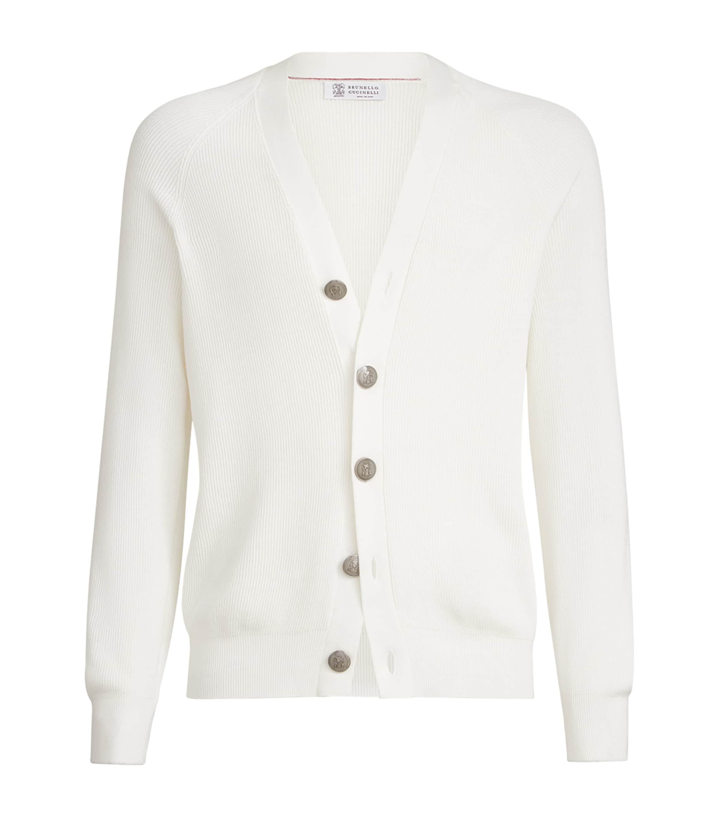 Brunello Cucinelli Mens Ribbed Cotton Cardigan Image 1