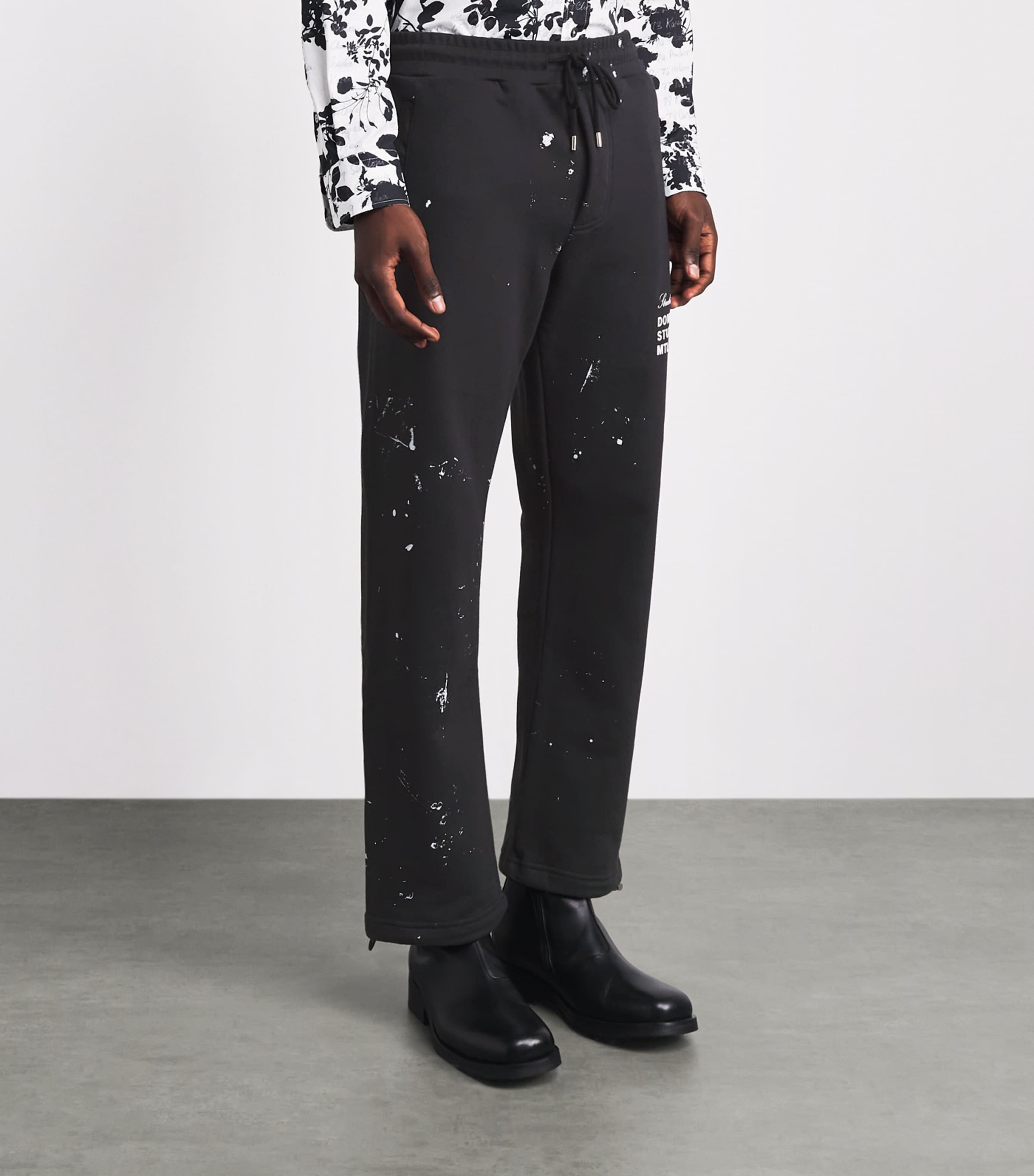 DOMREBEL Mens Cotton Staff Sweatpants Old Black Image 4