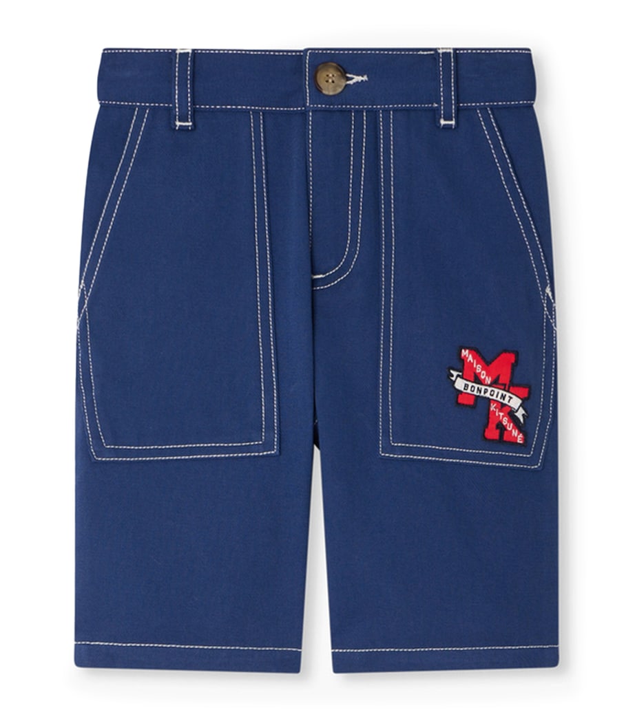 Bonpoint x Maison Kitsuné Denim Elzo Shorts (4-14 Years) Bleu De Prusse Image 1