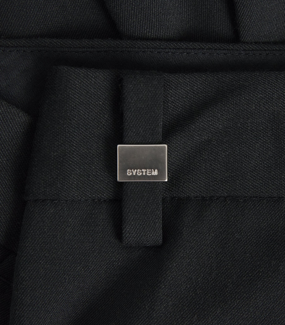 System Mens Double-Pleated Trousers Black Image 6