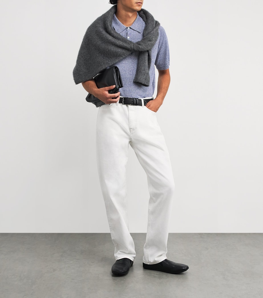 Cotton-Linen Polo Shirt 26 DARK BLUE Image 2