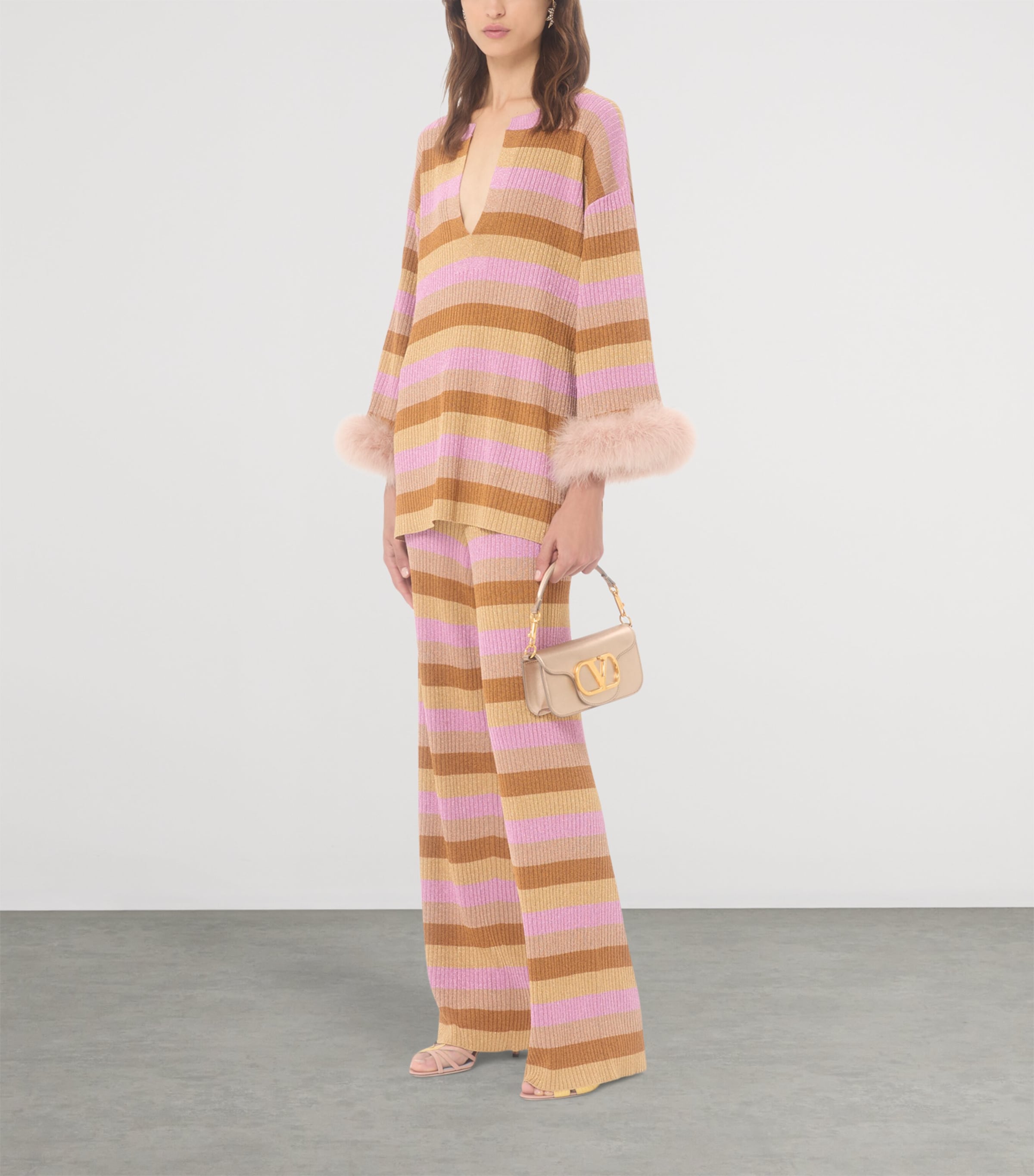Valentino Womens Wool Stripe Sweatpants Image 5