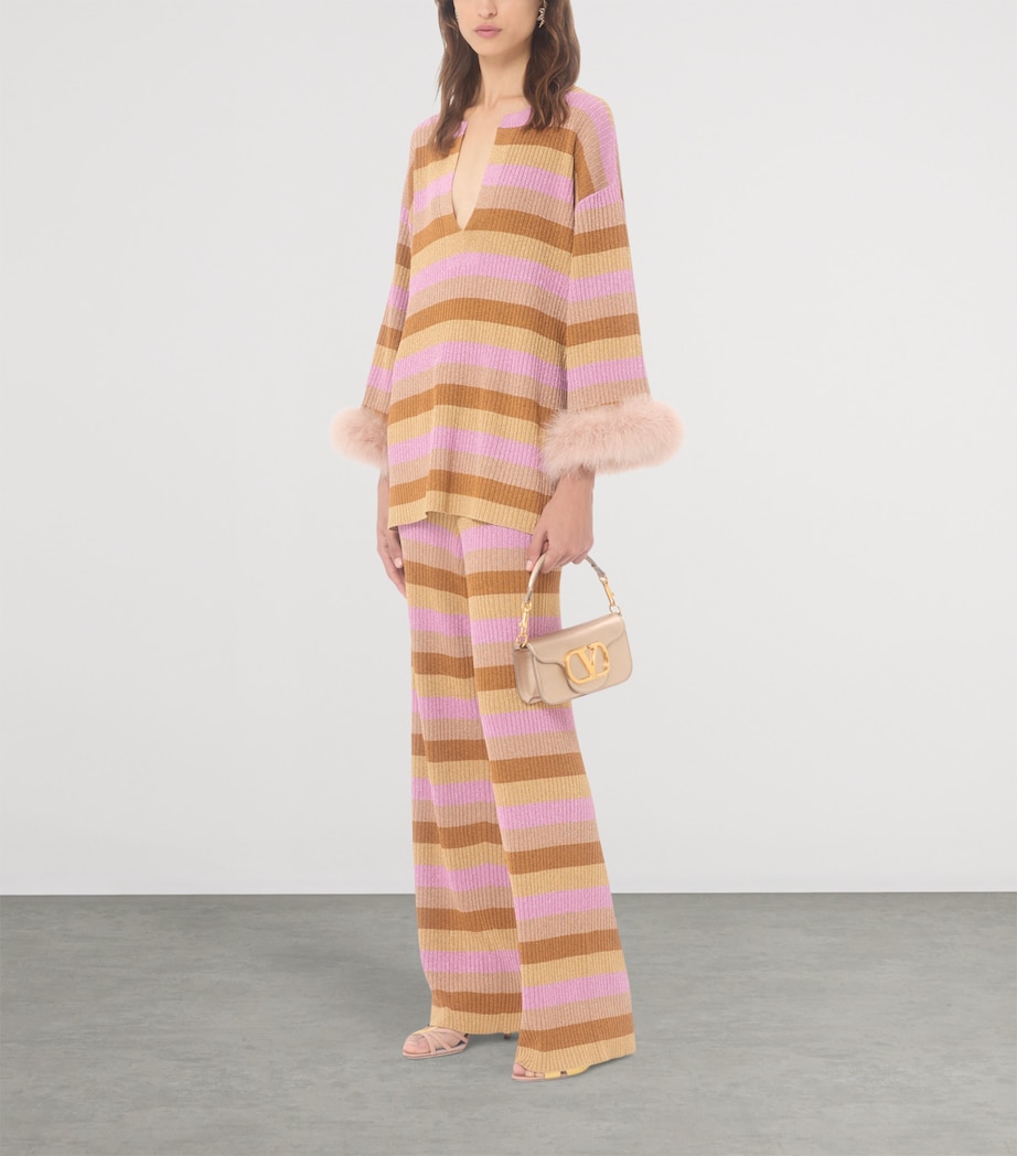 Valentino Womens Wool Stripe Sweatpants Image 5