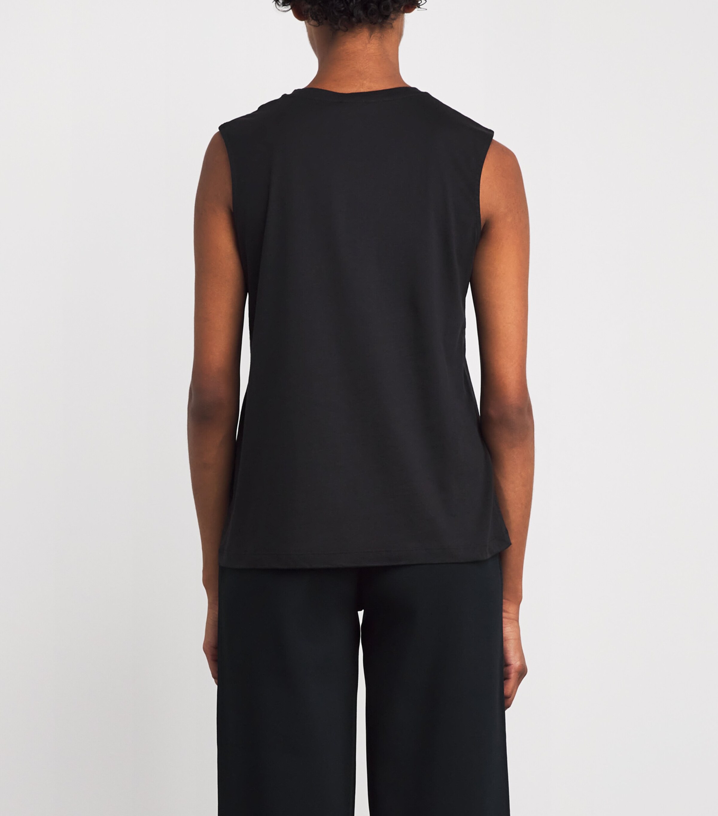 Cotton-Silk Tank Top BLACK Image 4