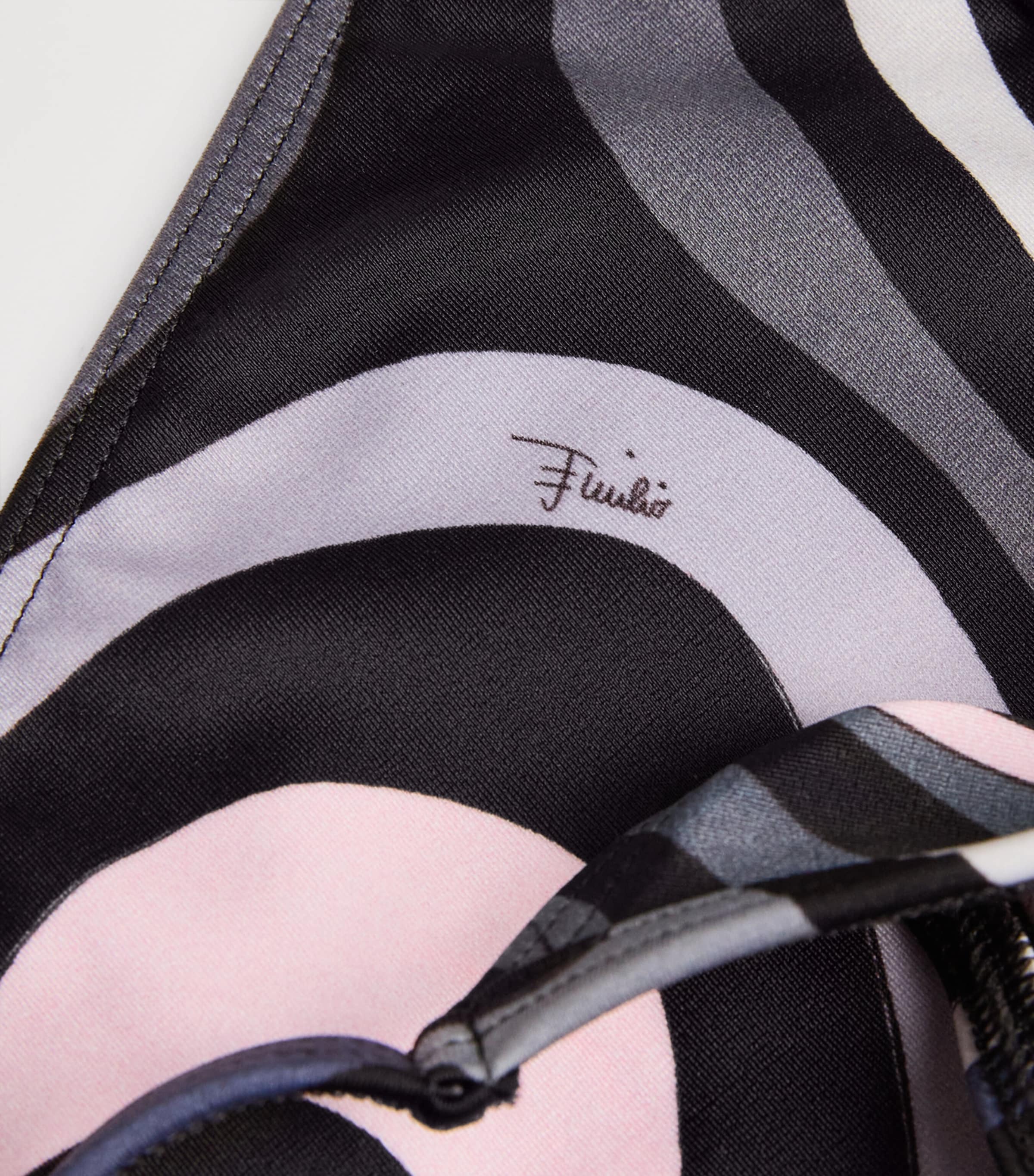 Marmo Print Triangle Bikini Bottoms 068/BLACK PINK Image 4