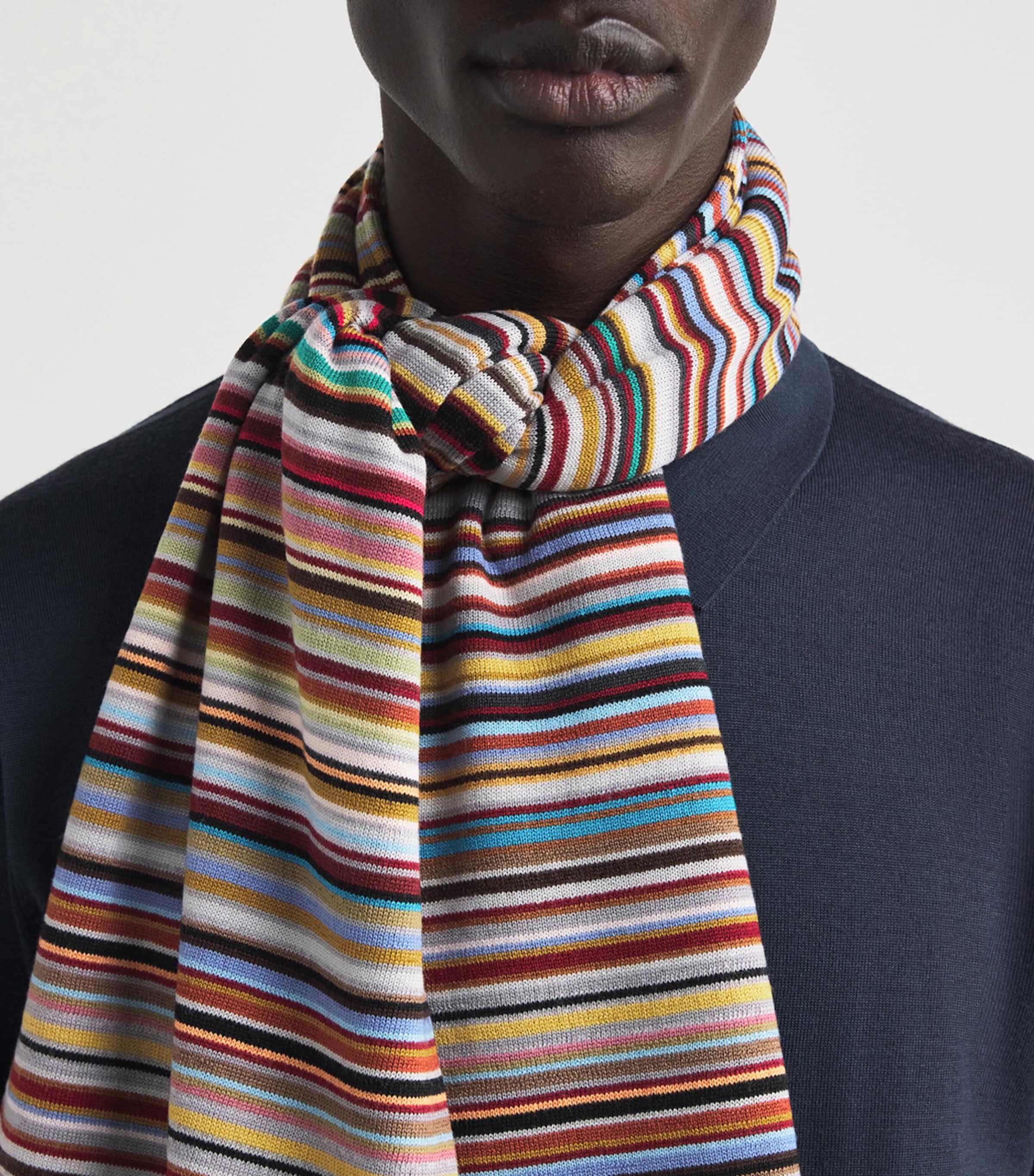 Virgin Wool Signature Stripe Scarf MULTICOLOUR Image 2