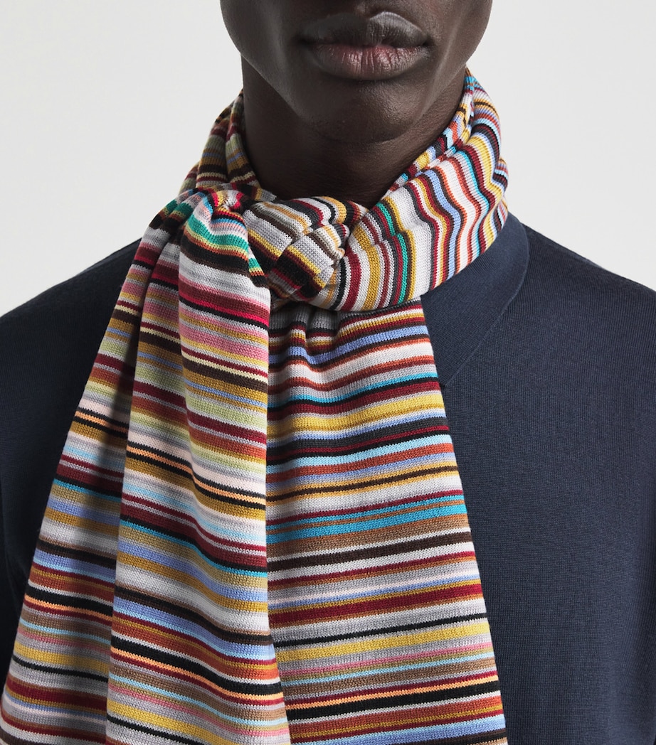 Virgin Wool Signature Stripe Scarf MULTICOLOUR Image 2