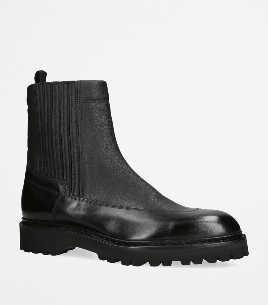 John Lobb Leather Ridge Ankle Boots Black Image 3