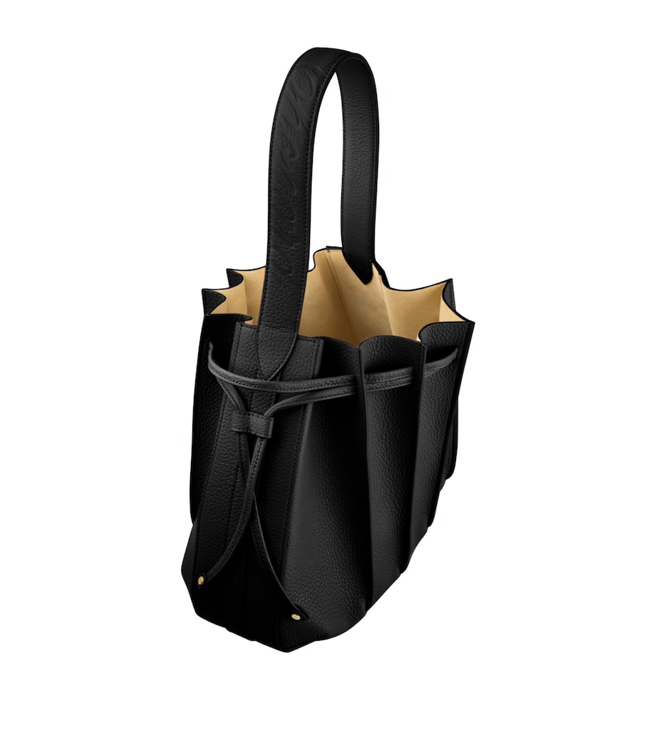 Leather Gem Bucket Bag BLACK GRAINED Image 3