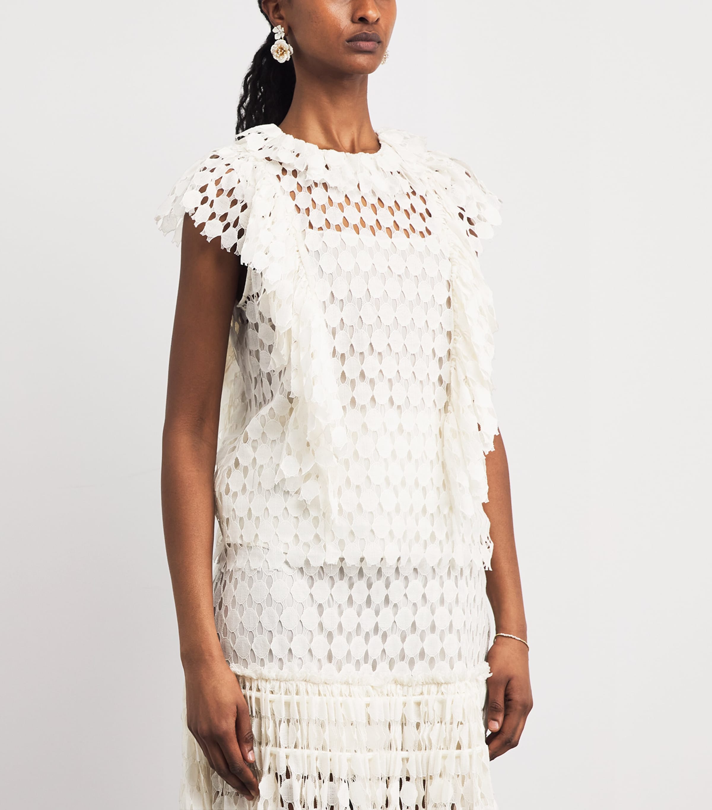 Ulla Johnson Womens Lace Daevy Blouse Chalk Image 4