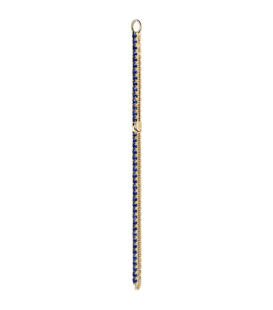 Diamond and Sapphire Eternity Bar Earring Charm (50mm) YELLOW GOLD Image 1