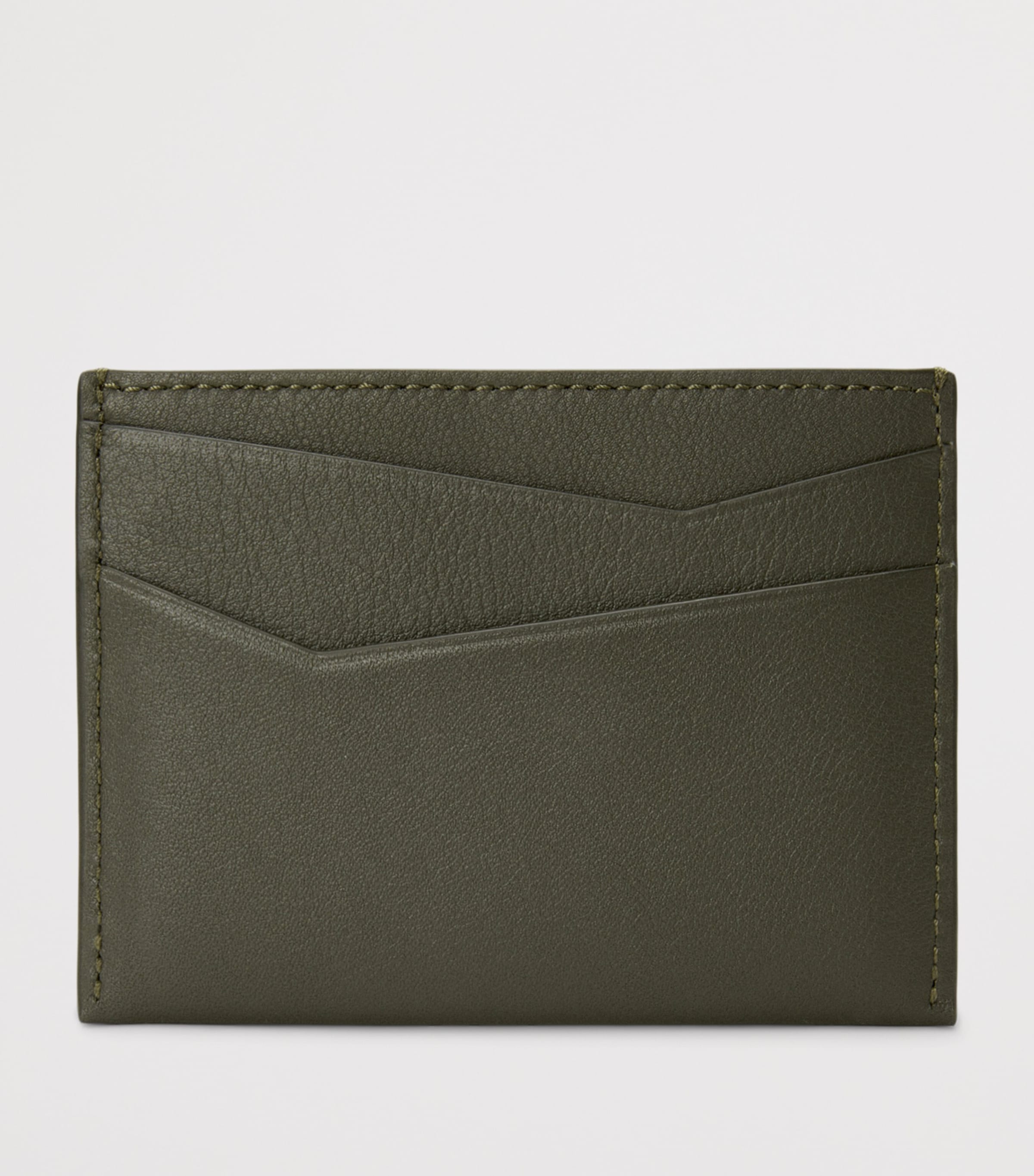 Leather Puzzle Edge Card Holder DARK KHAKI Image 2