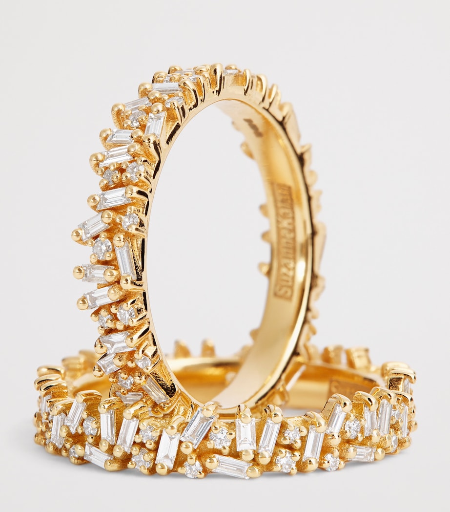 Yellow Gold and Mixed Diamond Tech Ring Jackets (Size 7.5) 18K YG/WD Image 6
