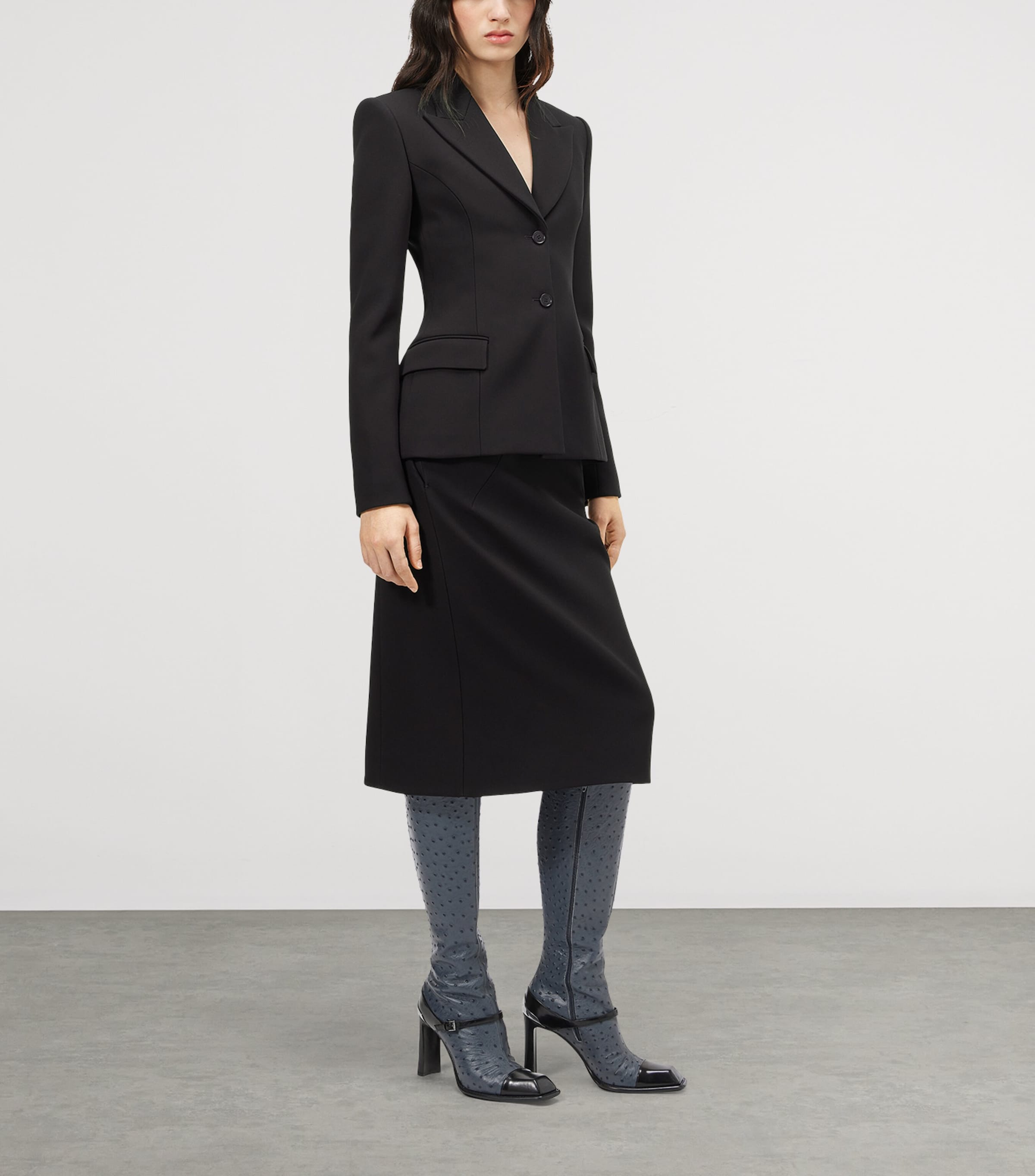 McQueen Womens Crepe Single-Breasted Jacket Image 4
