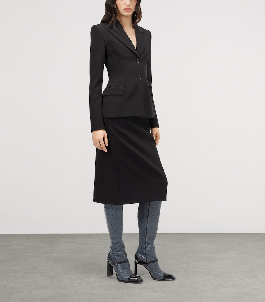 McQueen Womens Crepe Single-Breasted Jacket Image 4