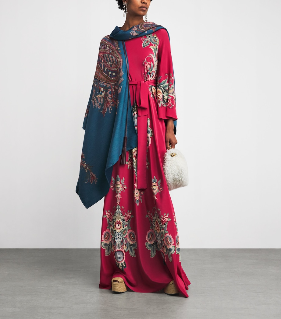 Silk Floral Print Gown X0865 Image 2