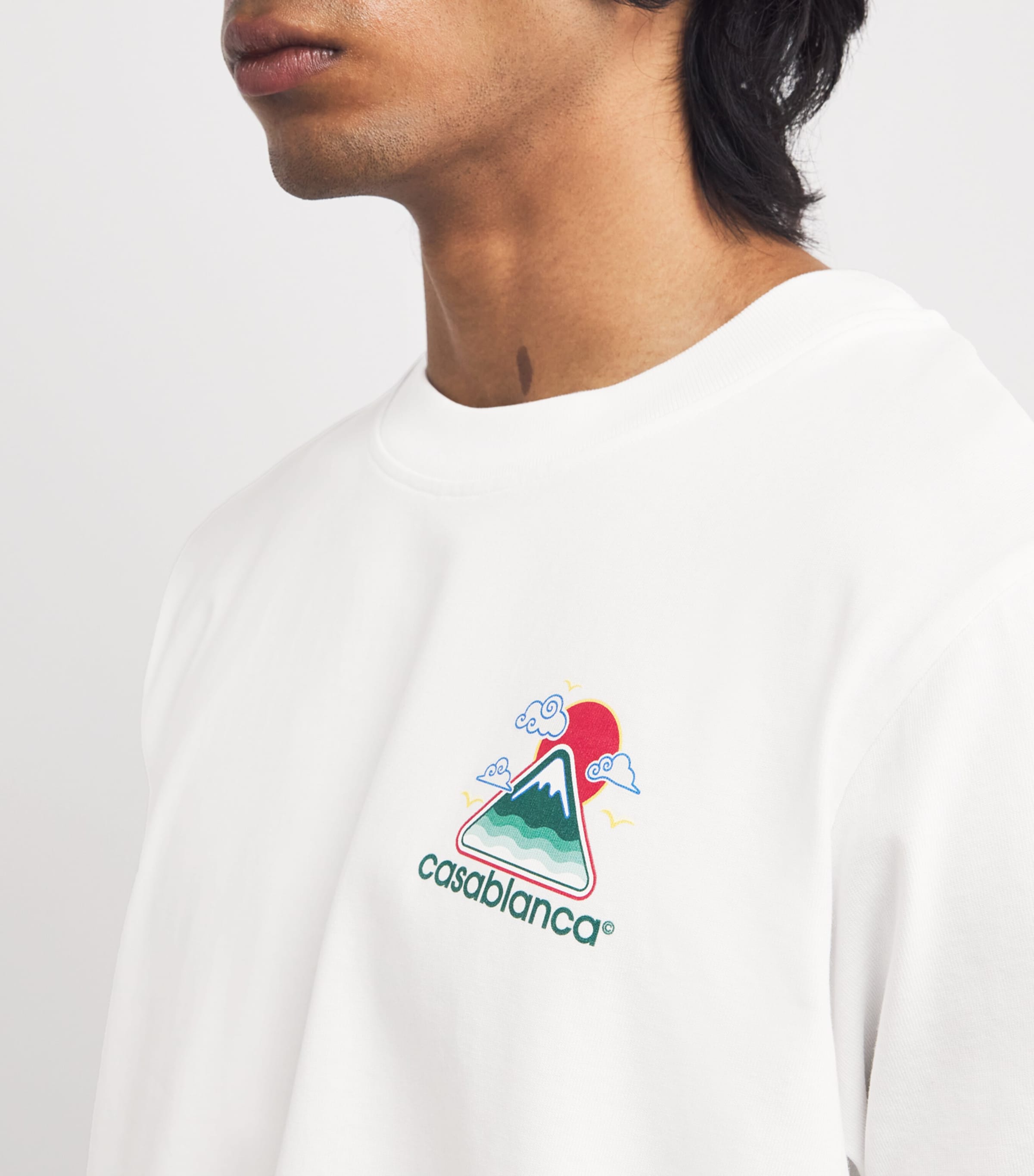 Tシャツ・カットソー Casablanca 'Montagne Ondulee' T-shirt CASABLANCA Montagne Ondulée Logo-Print Cotton-Jersey T-Shirt