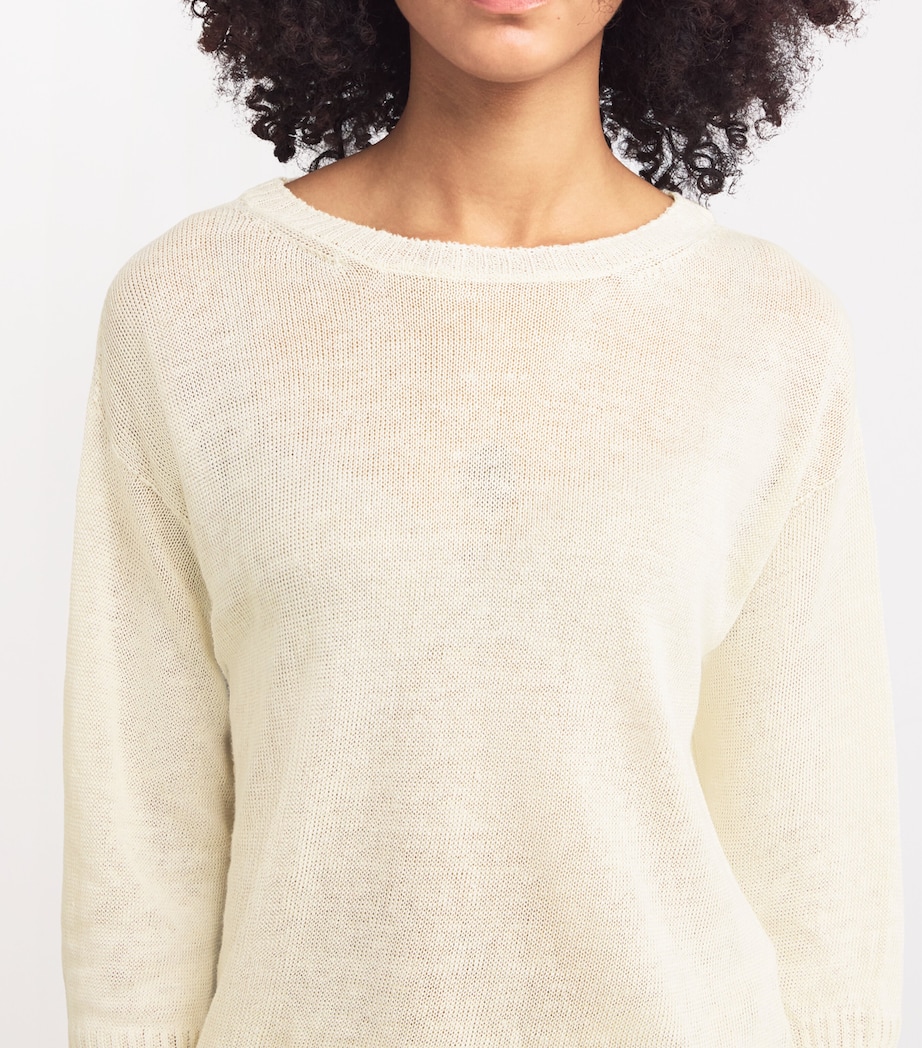 Linen Sweater WHITE Image 6