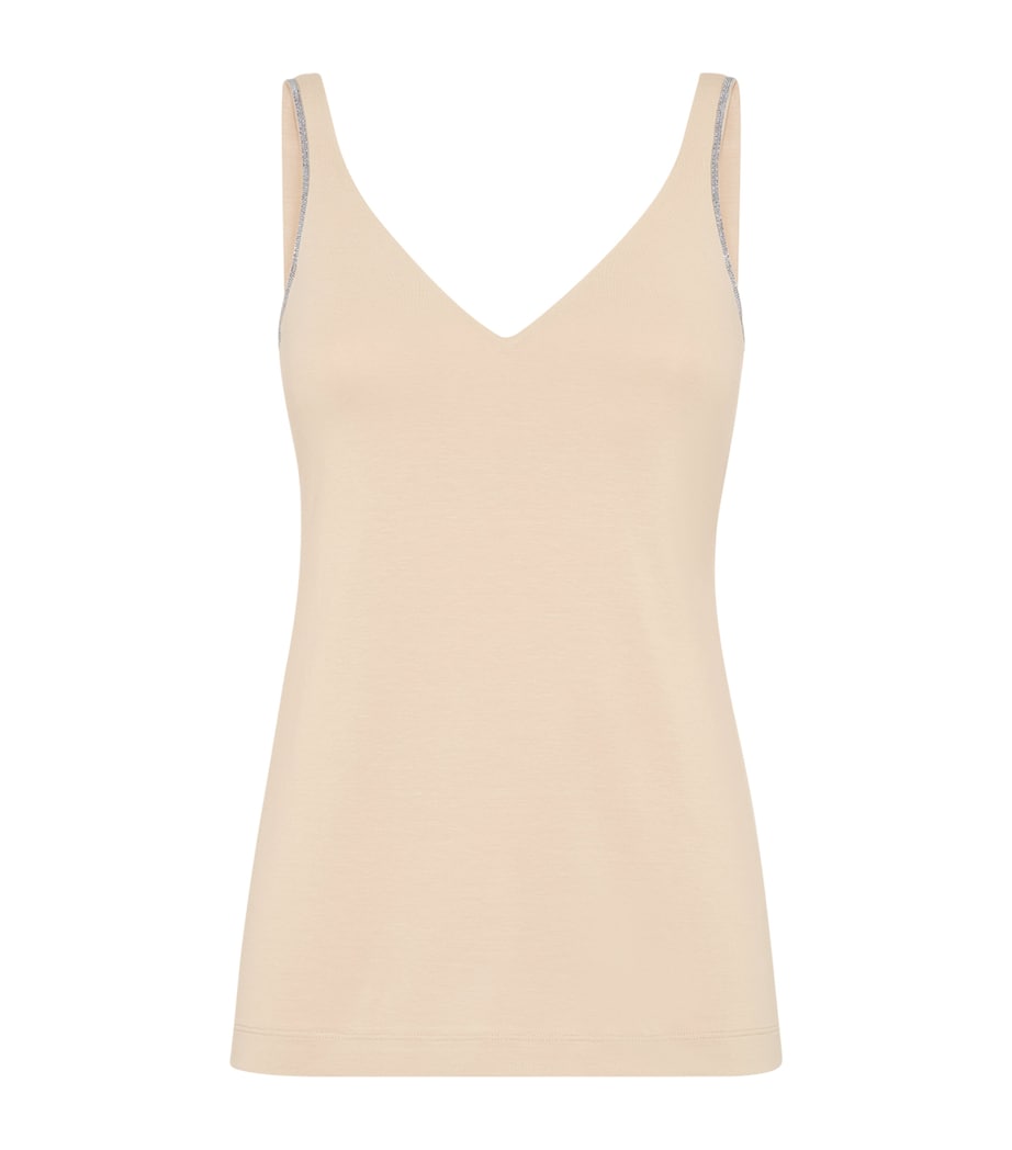 Cotton-Blend Monili V-Neck Tank Top C8539 Image 1