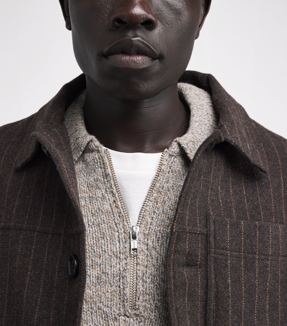 Wool Alpha Polo Sweater GREY Image 6