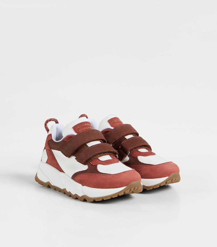 Brunello Cucinelli Kids Leather Velcro Sneakers Image 2