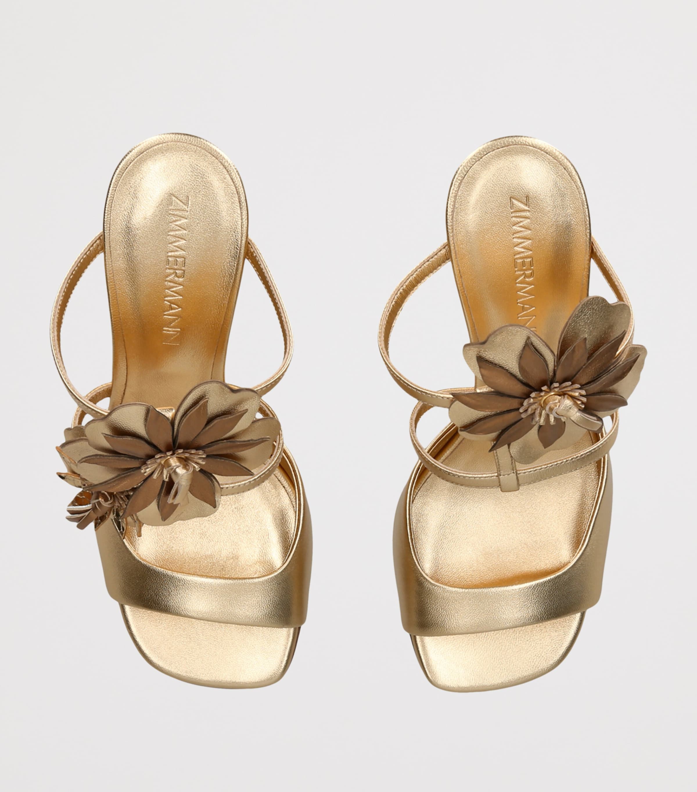 Zimmermann Metallic Leather Belara Wedge Sandals 85 Gold Image 3