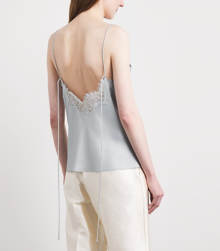 Róhe Womens Silk Lace-Trim Cami Top Foam Image 5