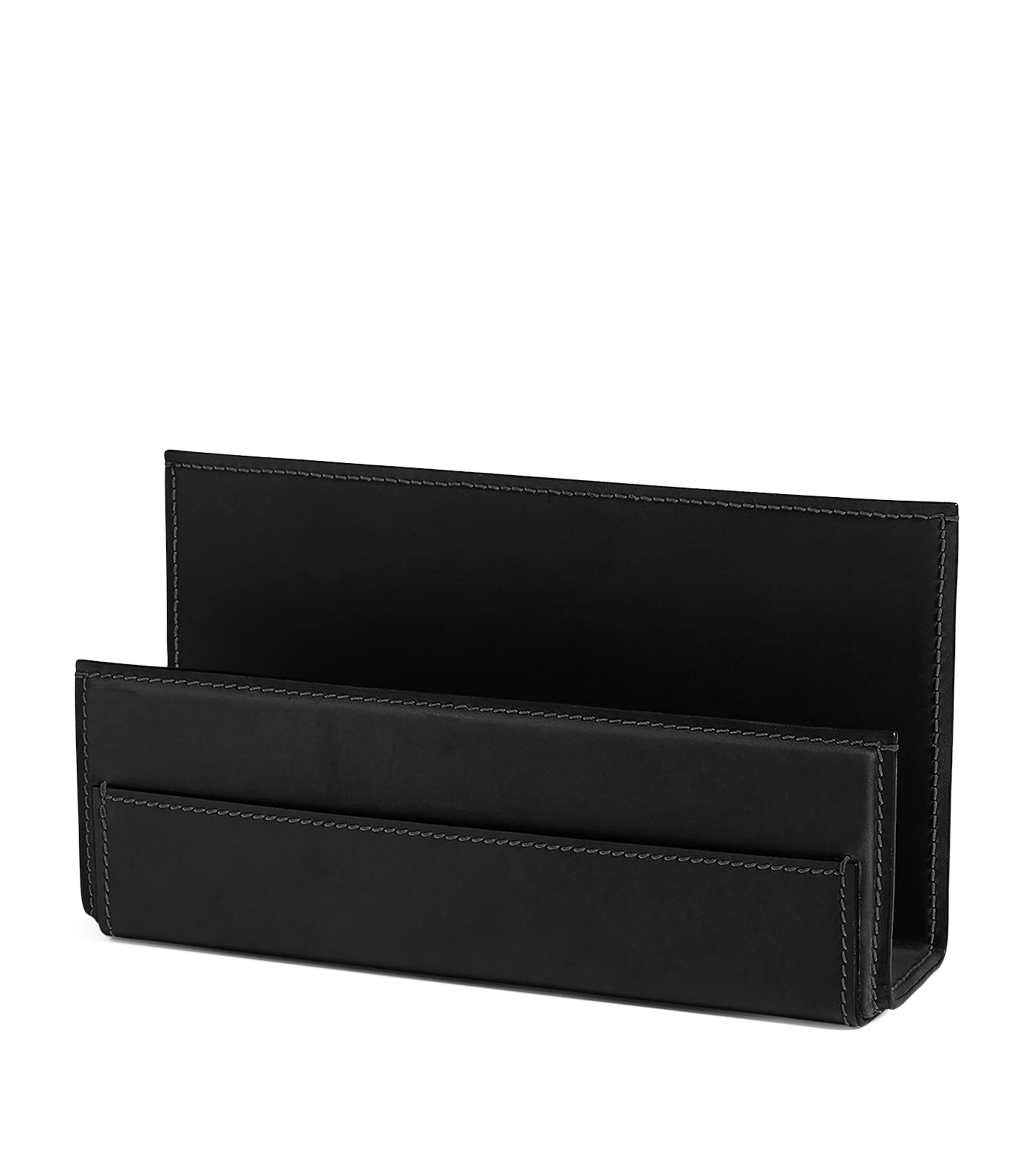 Polo Ralph Lauren Leather Brennan Letter Rack In Black