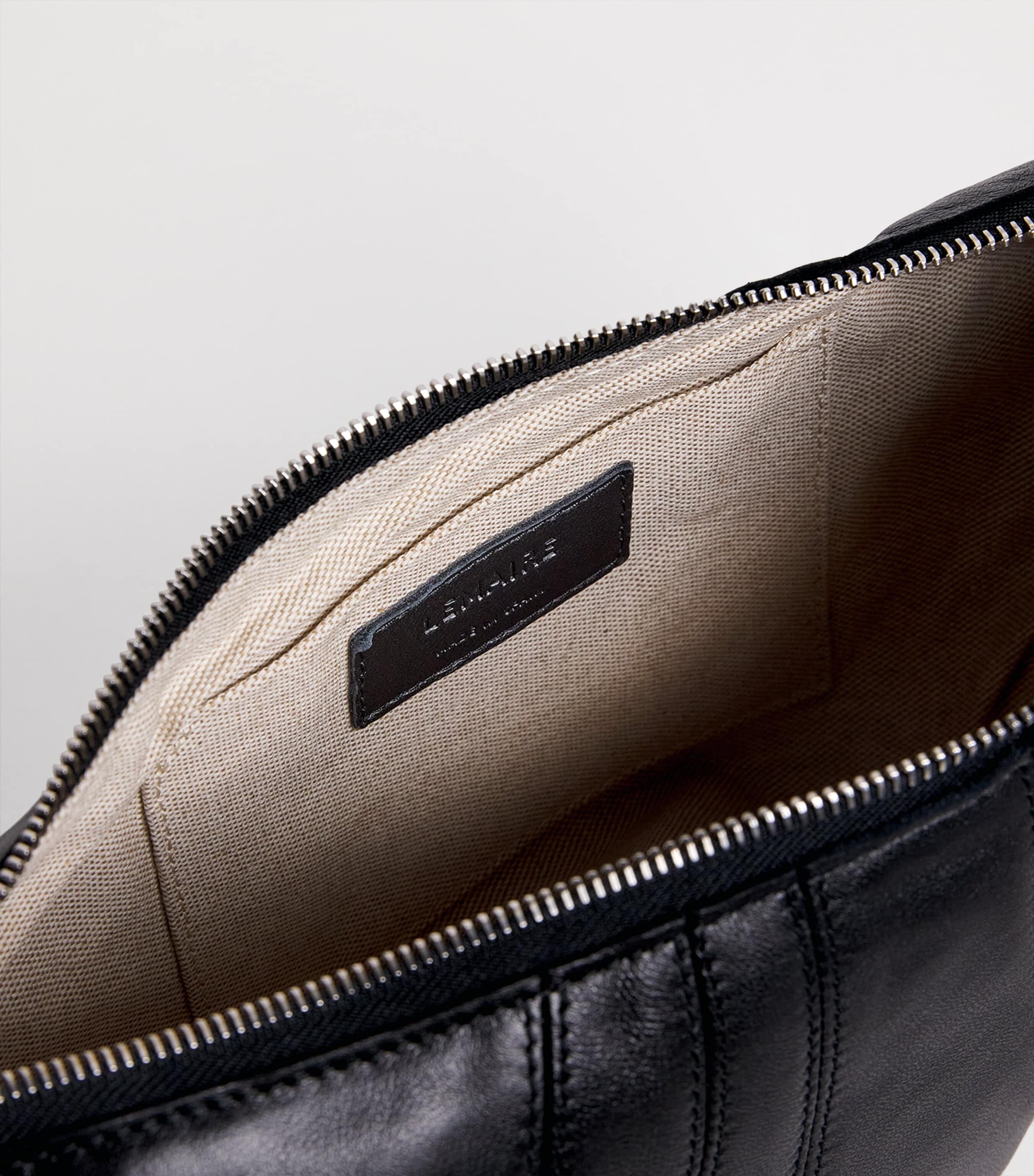 Small Nappa Leather Croissant Cross-Body Bag BK999 BLACK Image 4