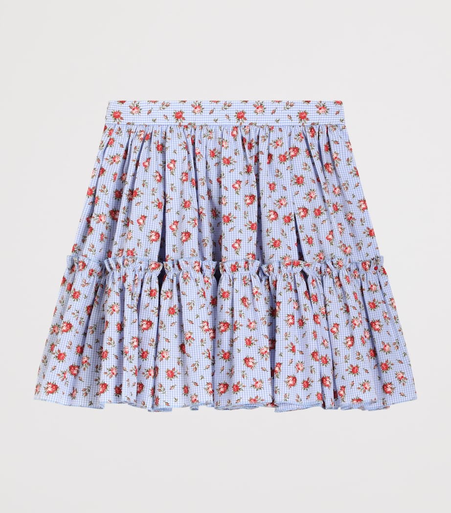 Dolce&Gabbana Kids Cotton Rose-Print Skirt (8-12+ Years) Roselline F.ce Image 2