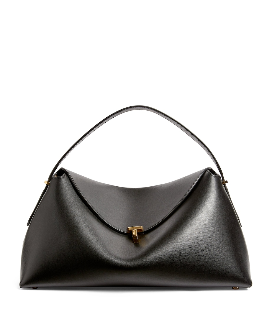 Leather T-Lock Top-Handle Bag BLACK 001 Image 1