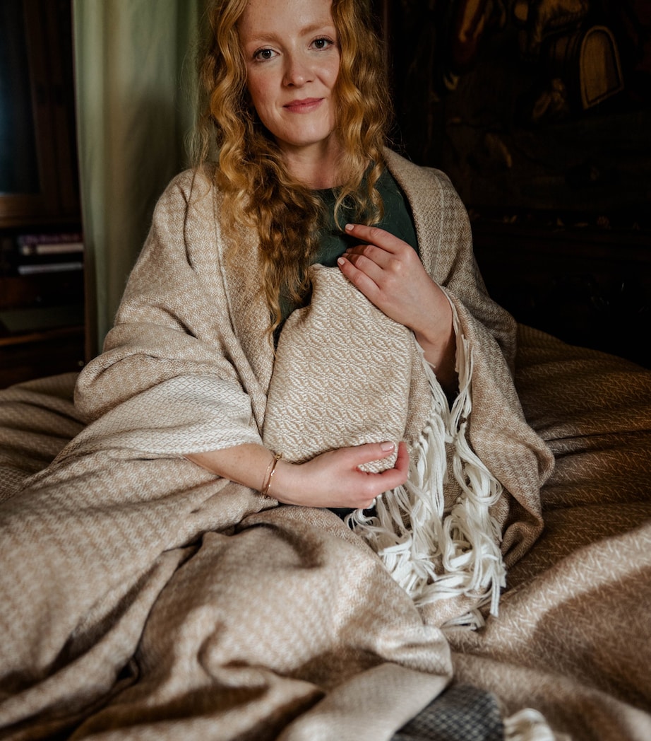 Araminta Campbell Small Alpaca-Blend Hot Water Bottle Caramel Image 2