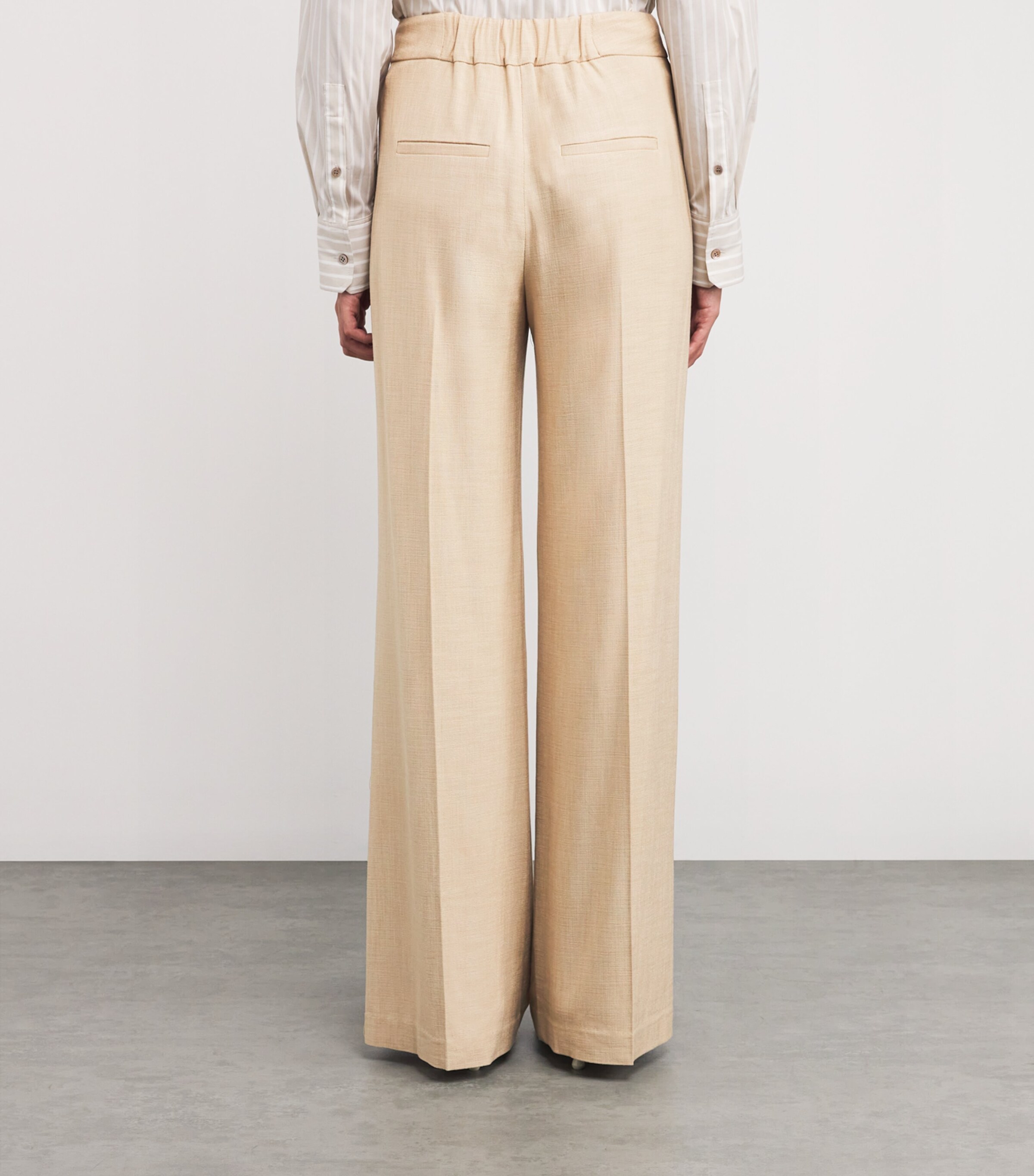 Veronica Beard Womens Marbeau Wide-Leg Trousers Stone Khaki Image 4