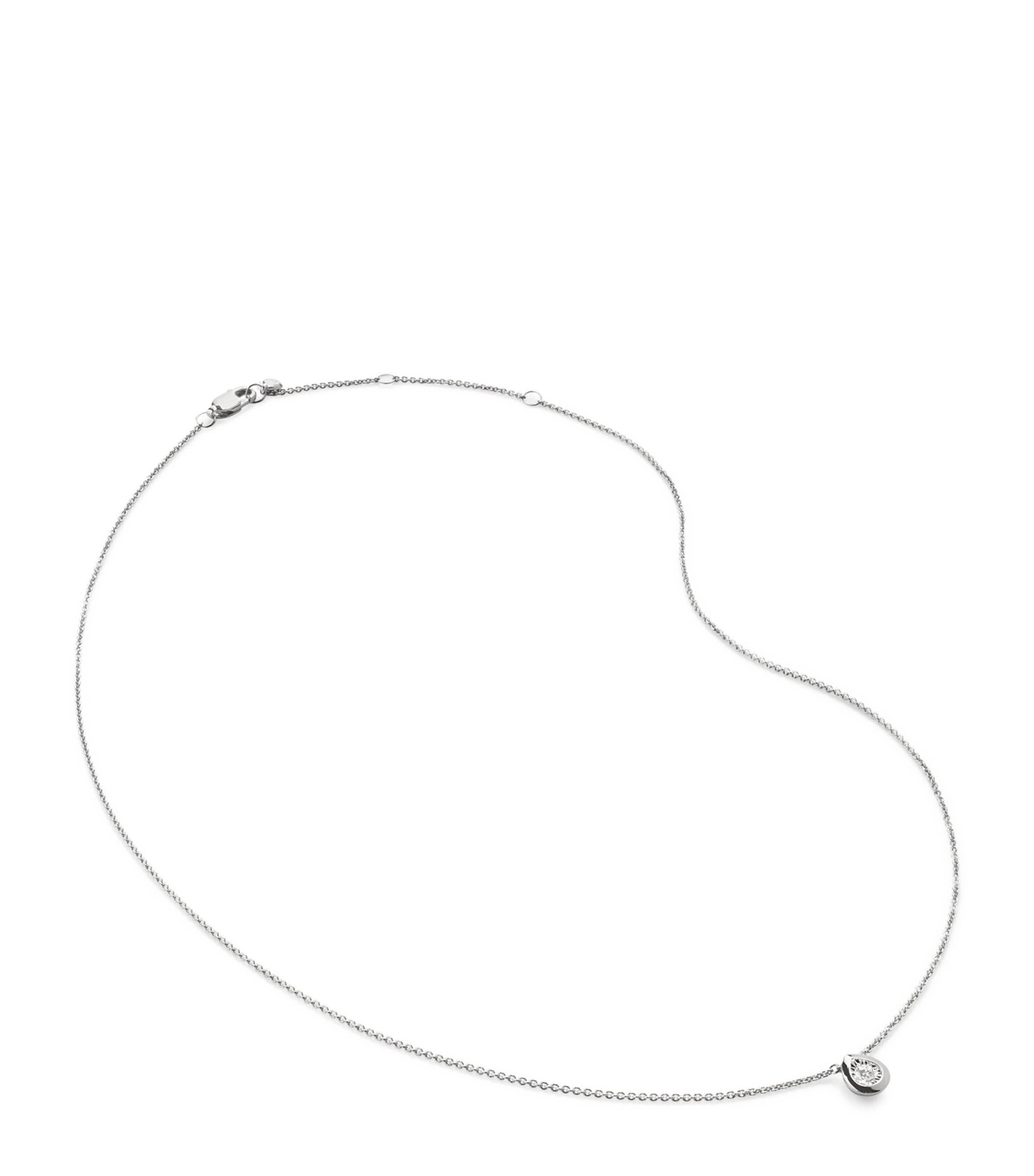 Monica Vinader Sterling Silver And Diamond Necklace In Brown