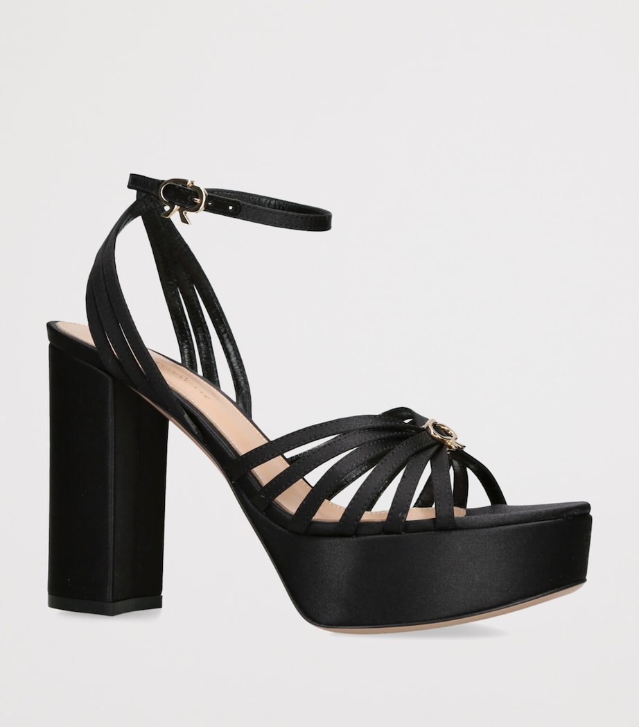 Satin Rita Platform Sandals 70 BLACK Image 3