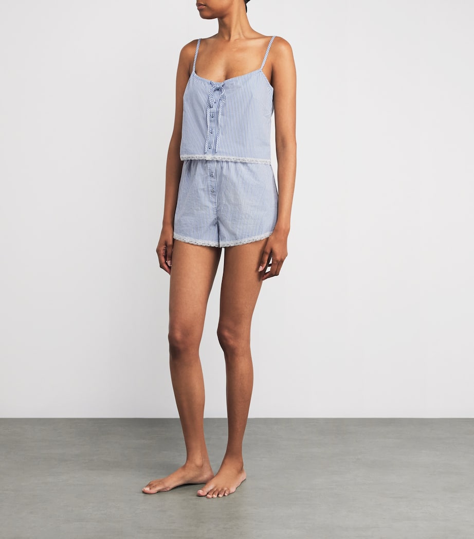 Cotton Poplin Cropped Camisole CADET STRIPE Image 2