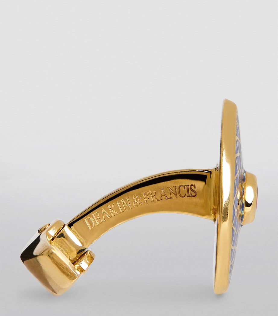 Yellow Gold and Ruby Patterned Cufflinks GOLD Image 3