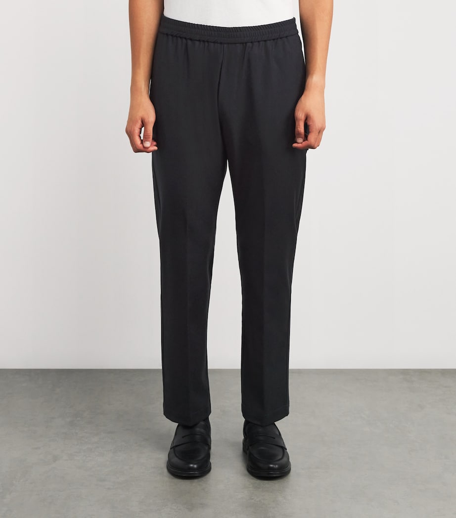 Virgin Wool Drawstring Trousers 170 NAVY Image 3