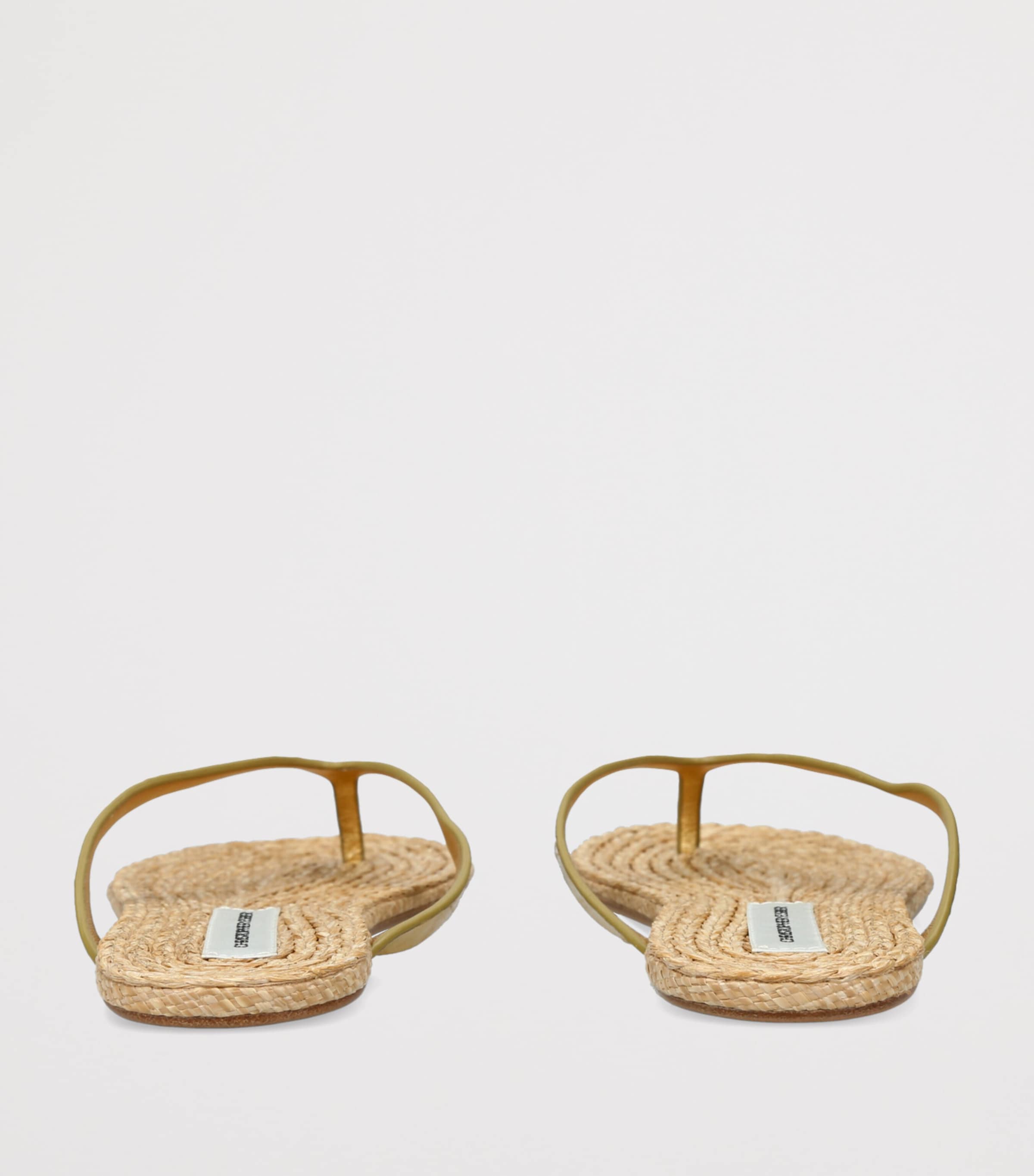 Christopher Esber Raffia Palma Flip Flops Gold Comb Image 4