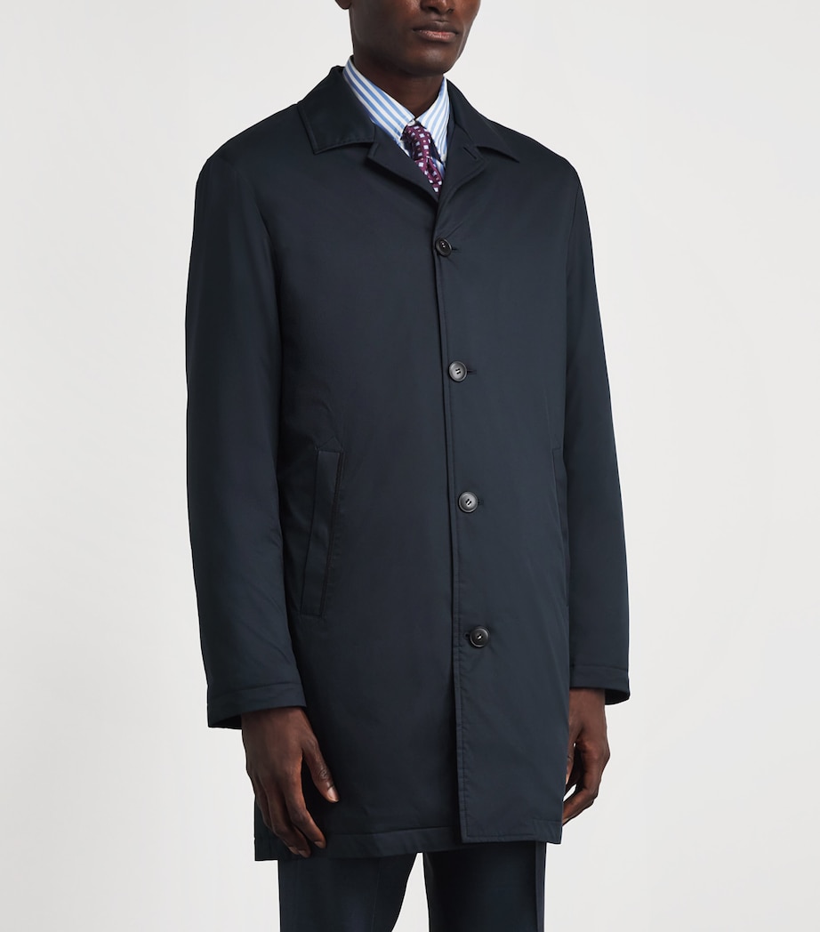 Canali Mens Technical Car Coat Navy Image 4