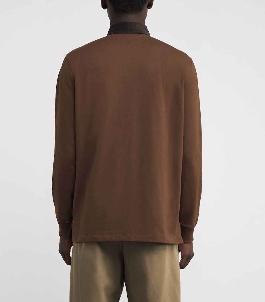 Cotton Polo Bear Rugby Shirt BROWN Image 4