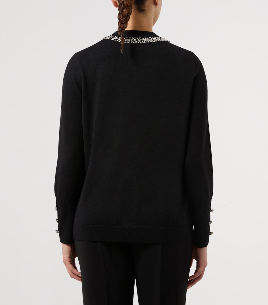 Marina Rinaldi Womens Embellished Cardigan Black Image 4