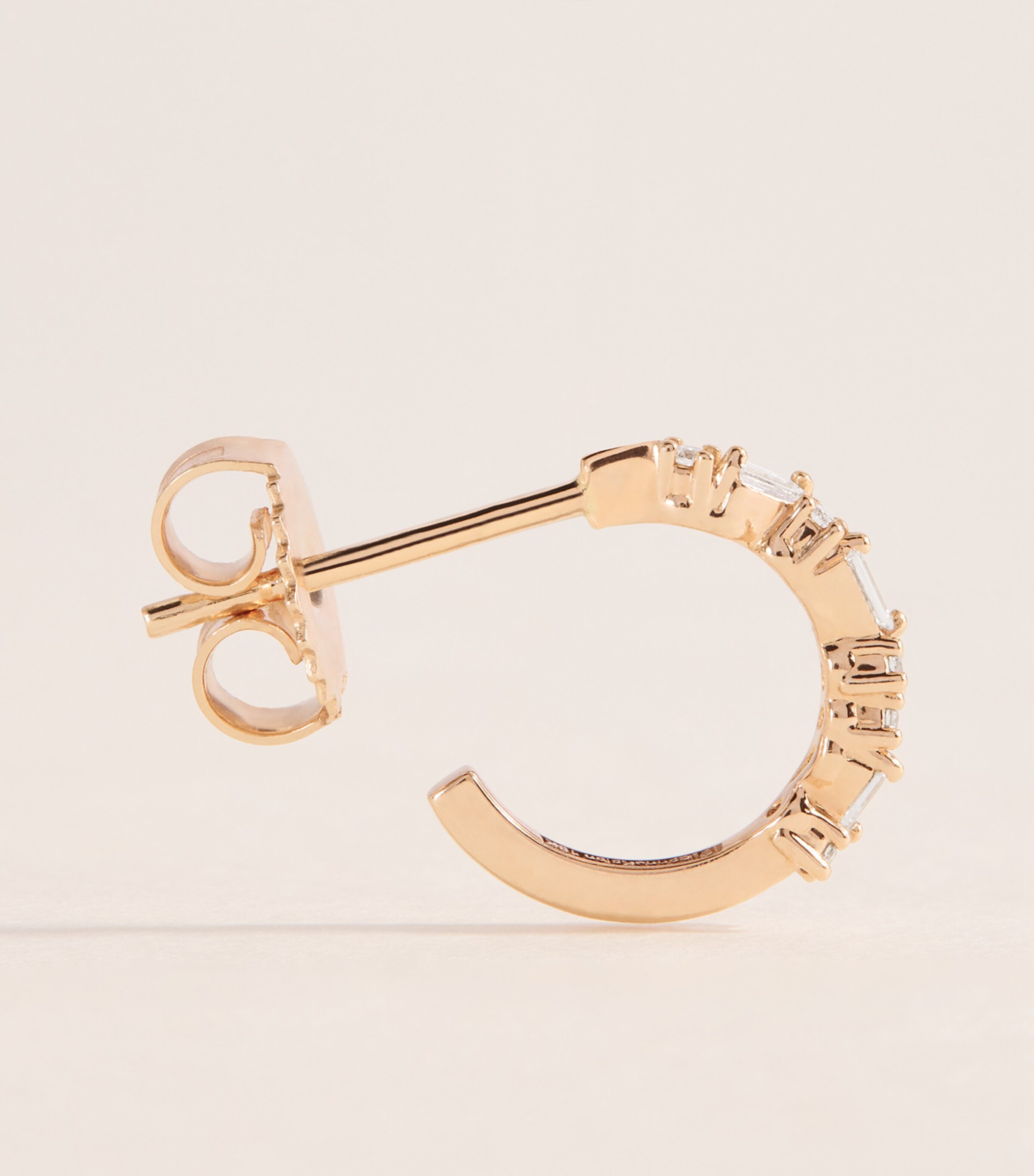 Suzanne Kalan Rose Gold and Diamond Thin Mix Hoop Earrings Rg/wd Image 3