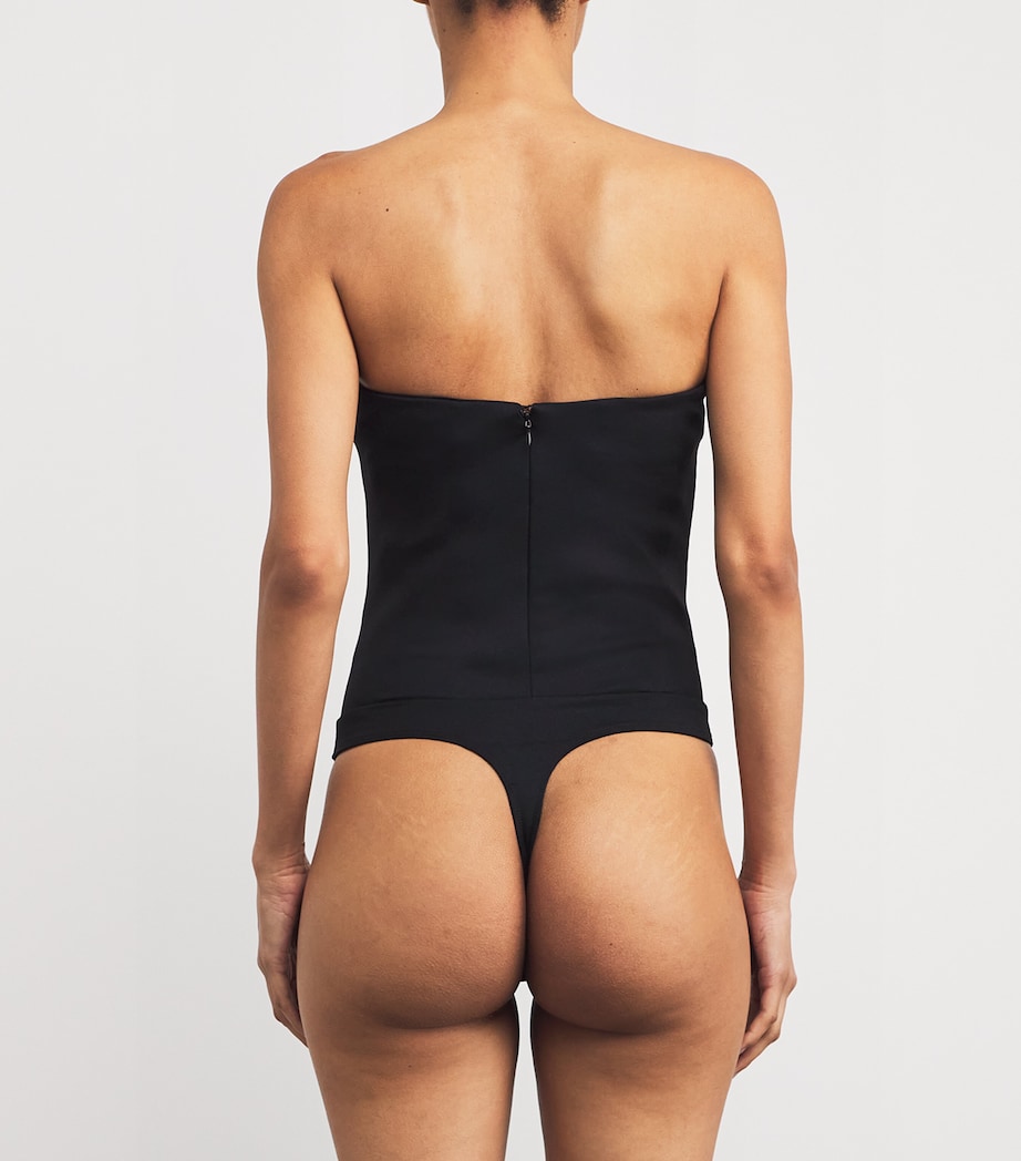Scuba Corset Strapless Bodysuit 001BLACK Image 4